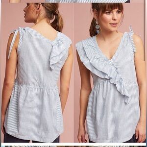 Left of Center blue stripe top Anthropologie
